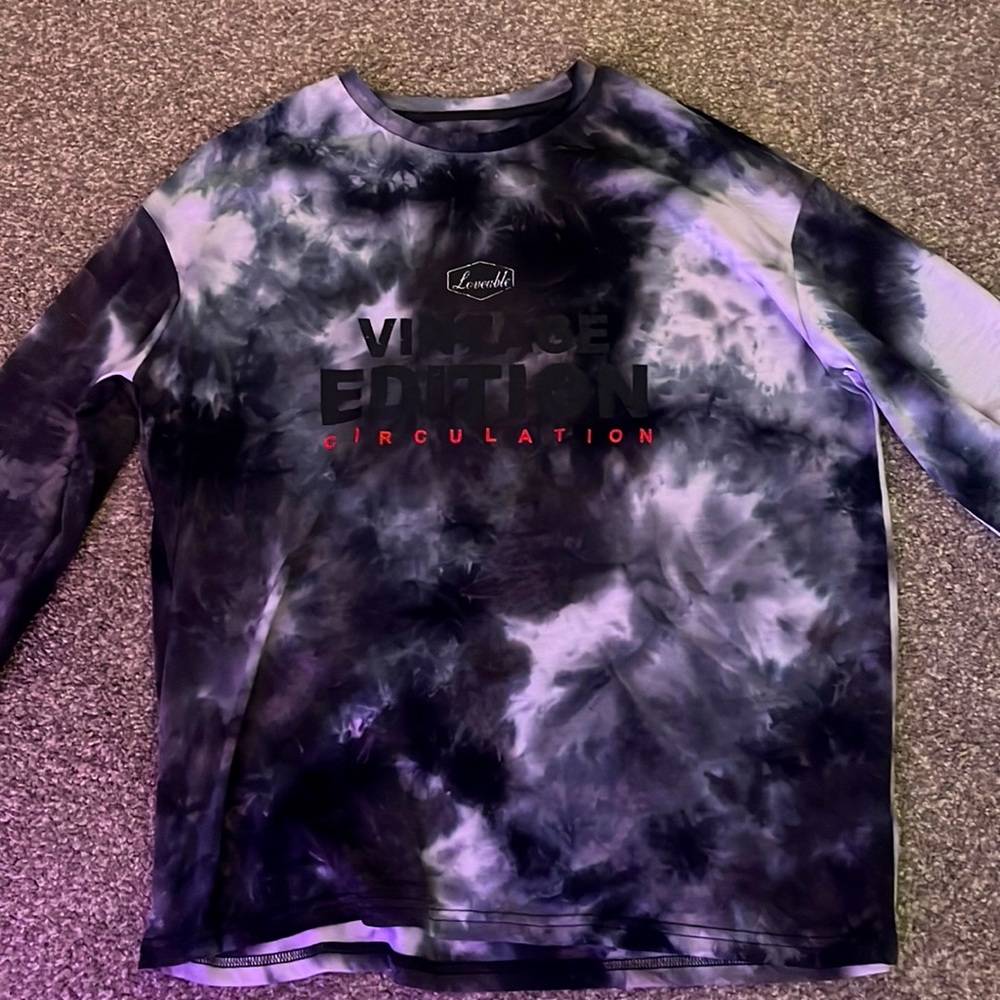 Black and white tye dye long sleeve vintage edition shirt